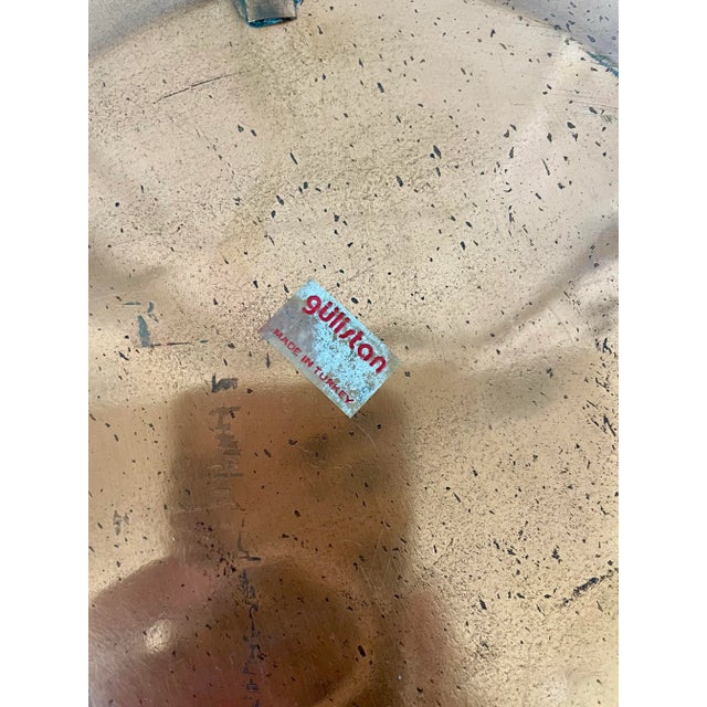 Mid 20th Century Gulistan Turkish Brass and Copper Engraved Serving or Wall Plate For Sale - Image 5 of 5