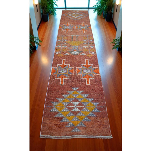 1960s 1960s Vintage Hand Knotted Turkish Runner For Sale - Image 5 of 15