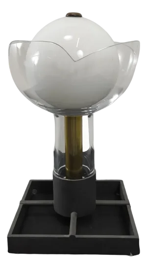 Table Lamp in Transparent Mouth-Blown Murano Glass by Carlo Moretti, Italy, 20th Century