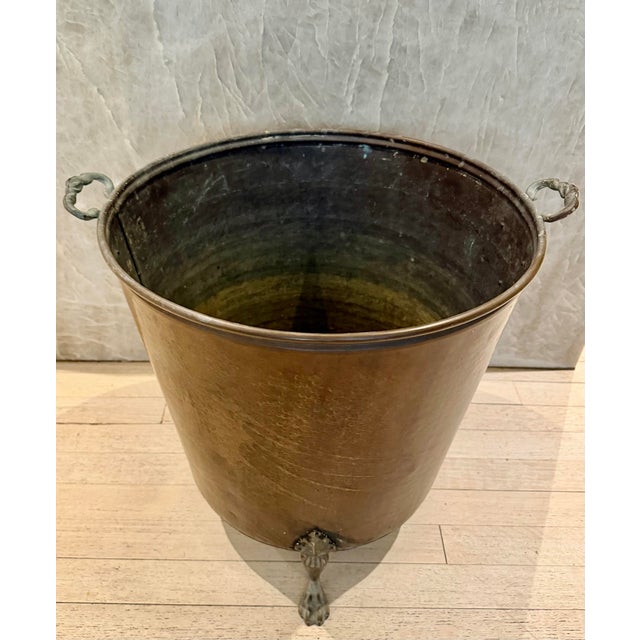 Antique Copper& Brass Fireplace Bin For Sale In Miami - Image 6 of 7