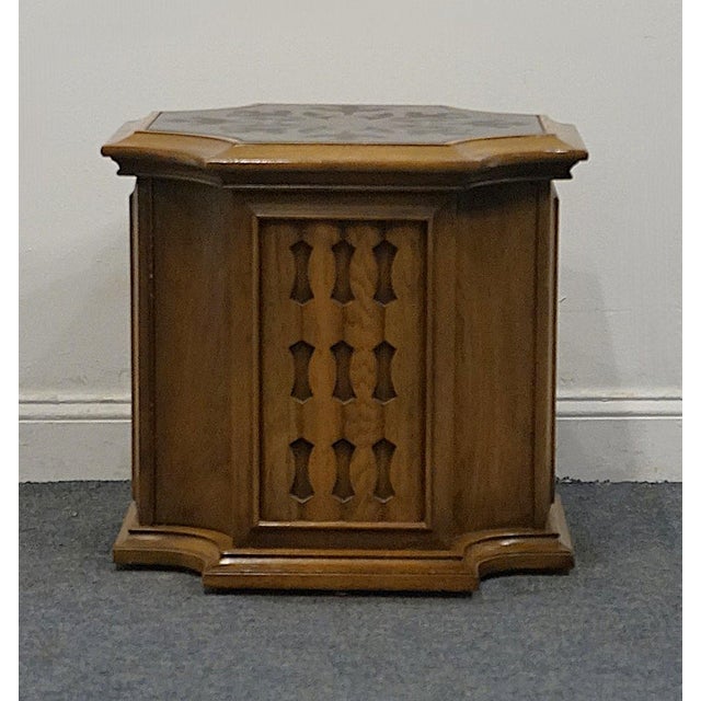 Drexel Furniture Esperanto Collection Spanish Mediterranean Style 24" Storage Accent End Table W. Slate Top For Sale In Kansas City - Image 6 of 9