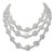 Vintage 1950s Signed Napier 3-Strand Glass Beaded Necklace For Sale
