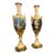 French Sèvres Porcelain Decorative Vase With Hand-Painted Artwork, Bronze Swan Handles & Gold Leaf Details For Sale