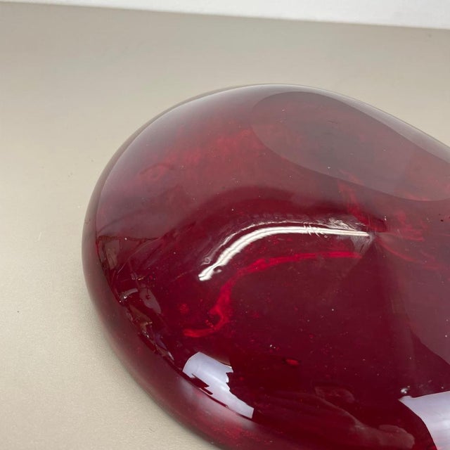 Red Murano Glass Shell Bowl with Gold Dust, Italy, 1970s For Sale - Image 15 of 18