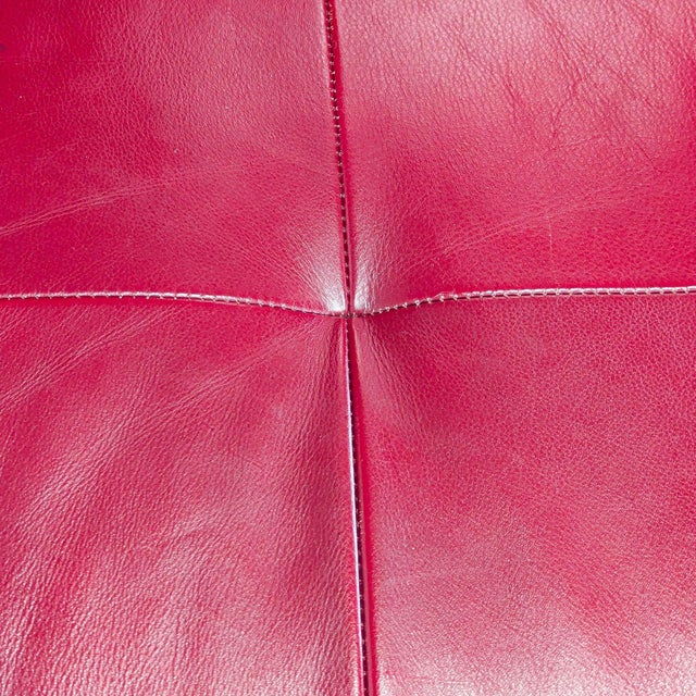 Animal Skin Ana Furniture 3-Seat Modern Red Leather Sofa For Sale - Image 7 of 8