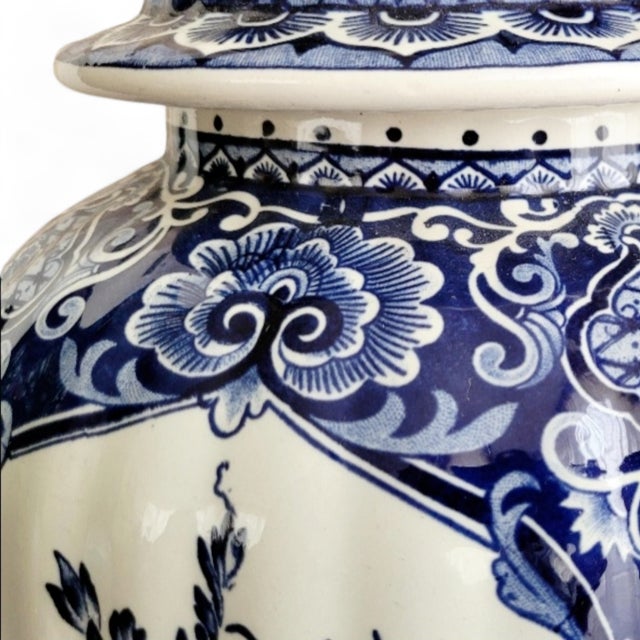 Large Dutch Delft Blue Ceramic Vase, 1959 For Sale - Image 9 of 10