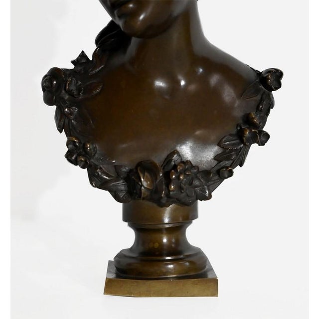 Tan Bronze Bust of Woman, Late 1800s For Sale - Image 8 of 18