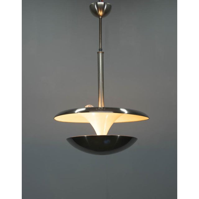 Bauhaus Bauhaus Nickel Pendant attributed to Franta Anyz for Ias, 1920s For Sale - Image 3 of 11