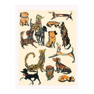 The City Hounds I Hand Tinted Contemporary Figurative Reproduction Print by Pauline De Roussy De Sales For Sale