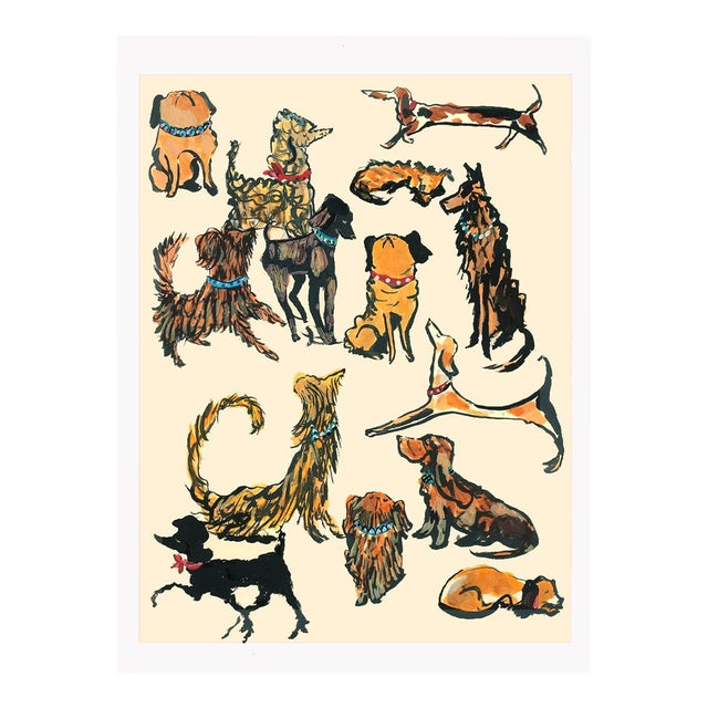 The City Hounds I Hand Tinted Contemporary Figurative Reproduction Print by Pauline De Roussy De Sales For Sale