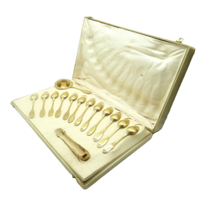 Antique French Sterling Silver & Gilt Tea Service- 14 Pieces