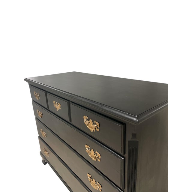 Chippendale Black Enalmeled Chippendale Chest of Drawers For Sale - Image 3 of 6