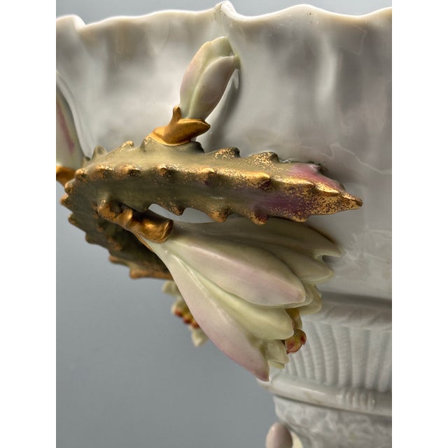 Large Cherub Compote French Inspired Porcelain 12” Vintage For Sale - Image 9 of 10