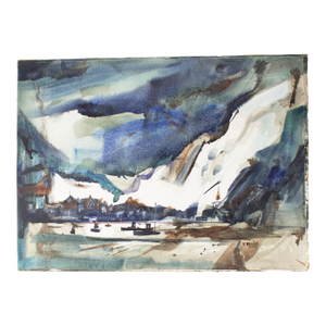 1988 Signed Watercolor Landscape Painting by Virginia Brooks