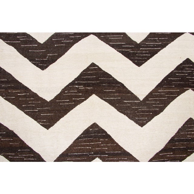 Rug & Kilim Vintage Kilim Hemp Rug With Chevron Design by Rug & Kilim, 1950-1959 For Sale - Image 4 of 9