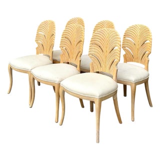 Vintage Sculptural Wood Dining Chairs - Set of Six For Sale