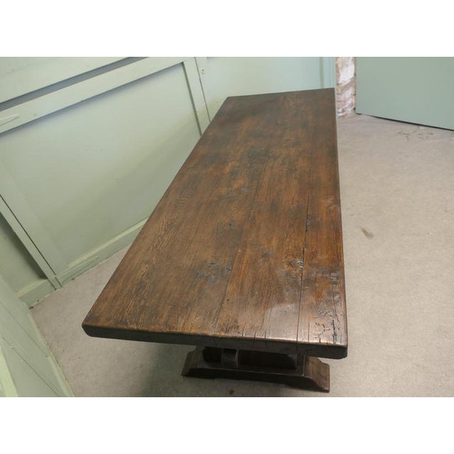 Wood French Country Oak Refectory Table For Sale - Image 7 of 8