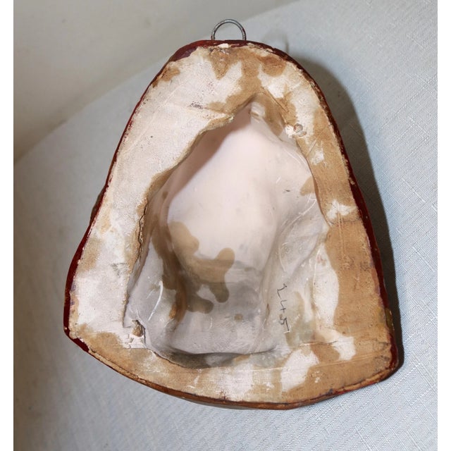 Antique Painted Plaster Black Americana Lady Nubian Relief Wall Sculpture Figure For Sale - Image 9 of 10