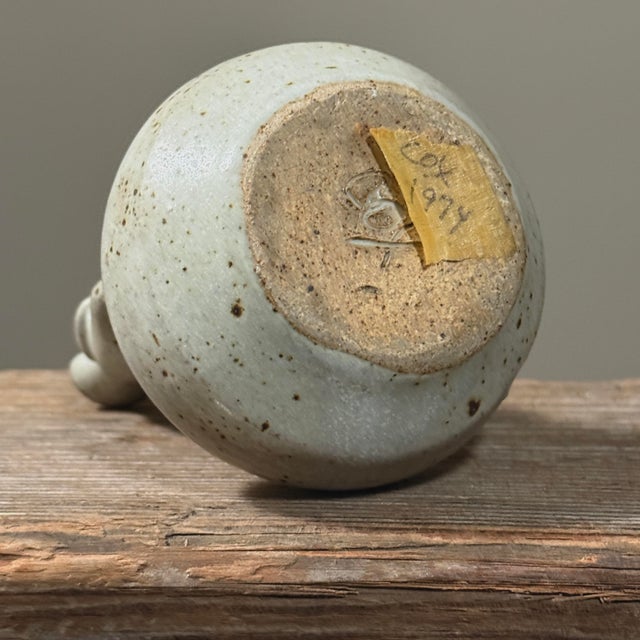 1970s Vintage Solveig Cox Mid Century Shino Glazed Abstract Figurative Pottery, Signed For Sale - Image 5 of 5