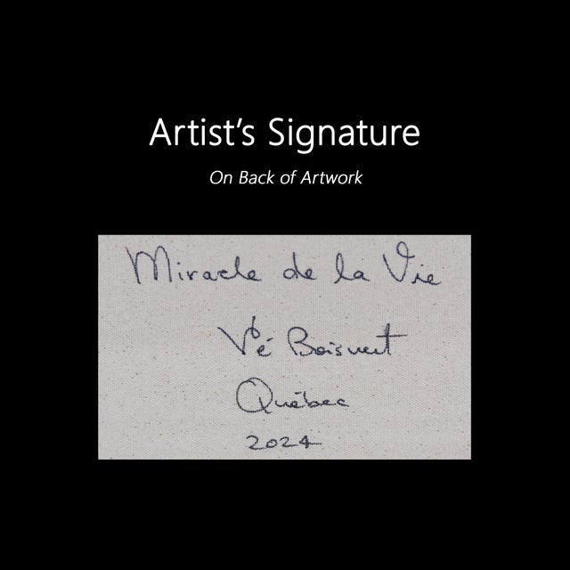 Miracle De La Vie - Green Teal Abstract Floral Painting Original Artwork by Vé Boisvert For Sale - Image 9 of 9