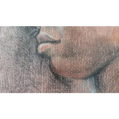 Drawing/Sketching Materials Vintage Sketched Portrait Framed by Plohn & Co. New York 15"x19" For Sale - Image 7 of 13