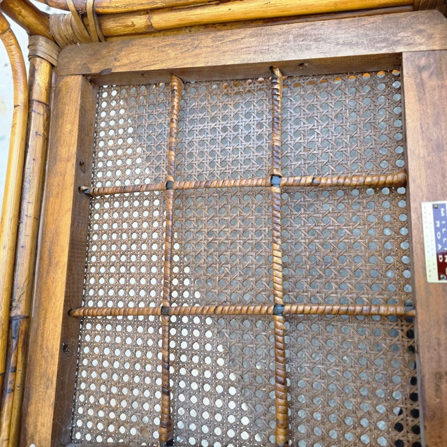 Vintage Set of Milling Road by Baker Furniture Bamboo and Cane Bottom Armchairs For Sale - Image 11 of 12