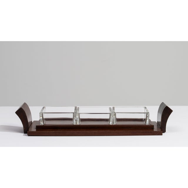 1930s France Art Deco Brown Wood Tray For Sale - Image 11 of 15