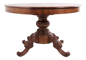 Late Empire Pedestal Table in Mahogany with Carved Details, 1840s