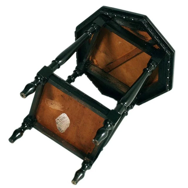 1930s Antique Hoctagonal Tuscany Coffee Table in Black Walnut by Dini & Puccini, 1930s For Sale - Image 5 of 7