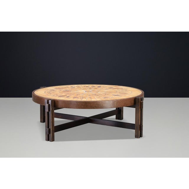 1960s Coffee Table in Ceramic & Bentwood from Roger Capron, Vallauris, 1960s For Sale - Image 5 of 18