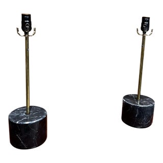 Modern Polished Black Marble Table Lamps Pablo Romo Design For Sale