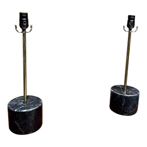 Modern Polished Black Marble Table Lamps Pablo Romo Design