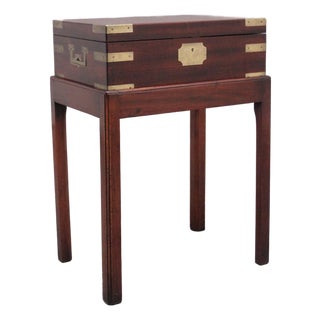 Antique Mahogany Box on Later Stand, 1840s For Sale