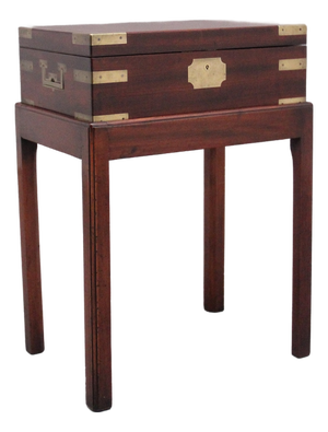 Antique Mahogany Box on Later Stand, 1840s