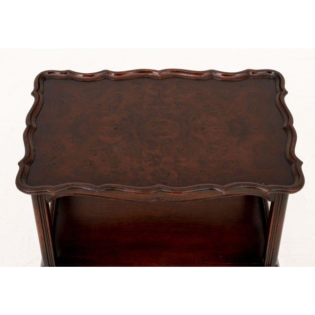 Brown Early 20th Century Queen Anne Style Two-Tier Mahogany Side Table For Sale - Image 8 of 9