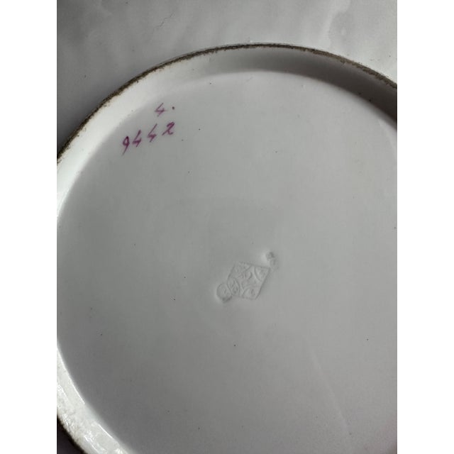 Victorian Ej Bodley English Pink Embossed Trompe L’Oeil Folded Napkin Plate For Sale - Image 3 of 3