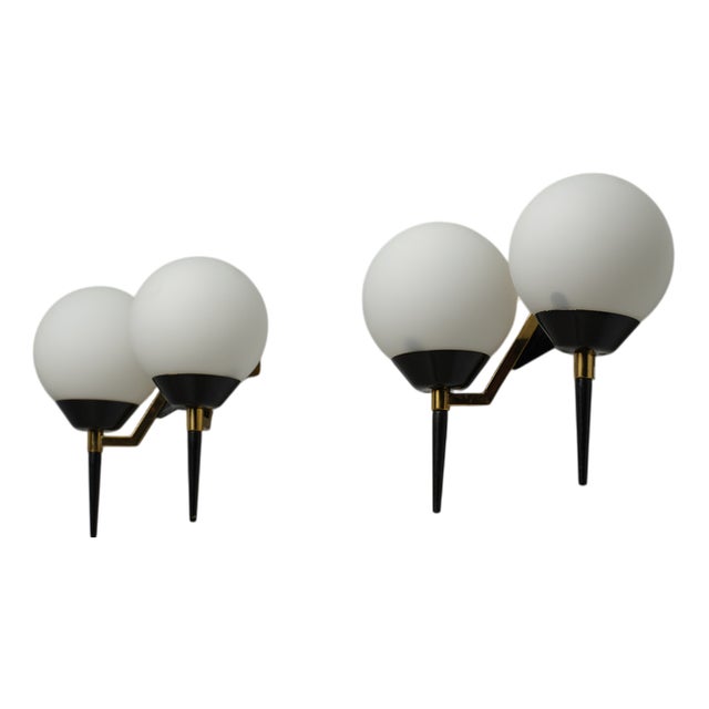 Mid-Century Modern Italian Wall Sconces from Stilnovo, 1950s, Set of 2 For Sale