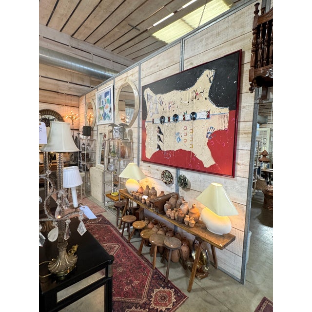 Randy Lee 'White Horse' b. 1951 Untitled, Ceremonial Map with Rawhide Lacing For Sale - Image 4 of 18