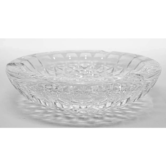 Vintage Cut Crystal Clear Glass Ashtray Monogrammed For Sale - Image 12 of 13