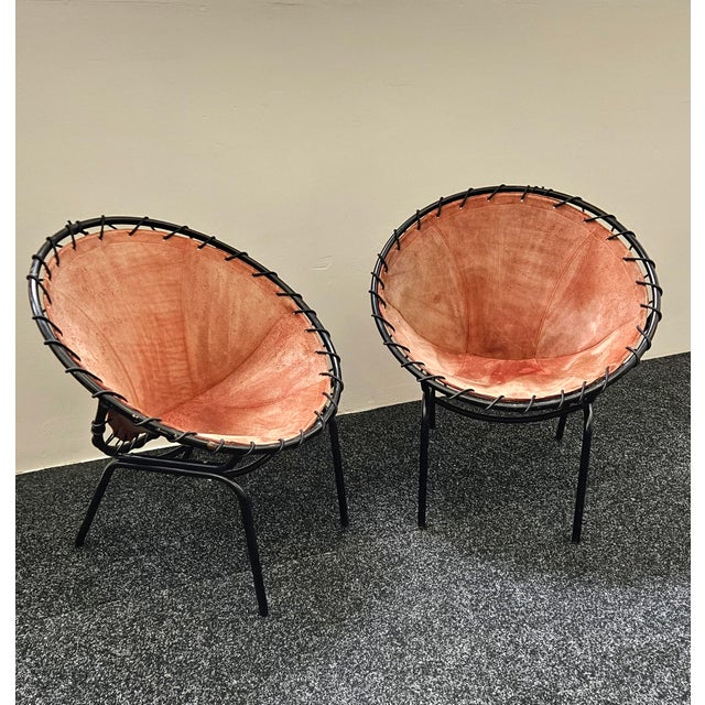 Mid-Century Modern Suede Ballon Lounge Chairs by Hans Olsen for Lusch & Co., 1950s, Set of 2 For Sale - Image 15 of 15