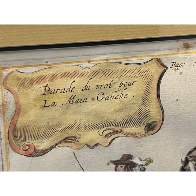 17th Century Framed 18'th C Colored Engravings From William Cavendish's Book on Horsemanship a Pair For Sale - Image 5 of 12