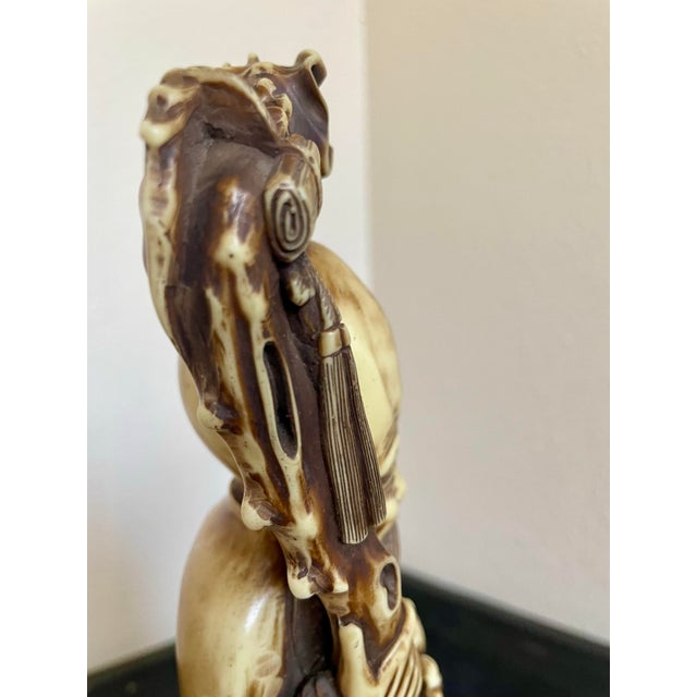 Vintage Carved Shou Lao God of Longevity Statue For Sale - Image 10 of 12