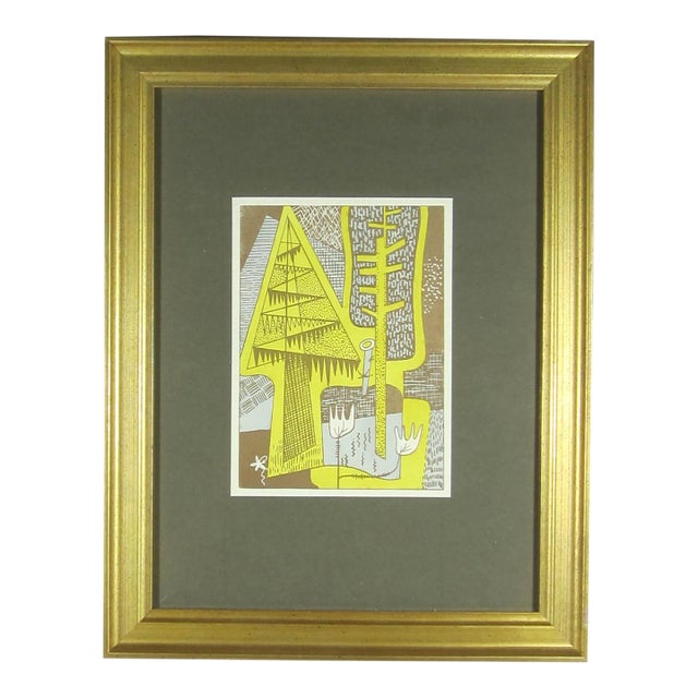 1931 German Cubist Lithograph / Nature For Sale