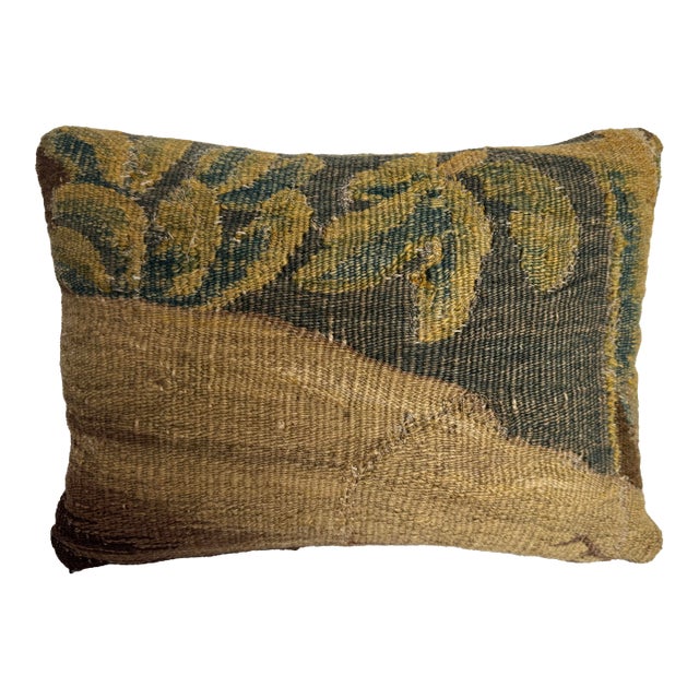 17th Century Flemish Tapestry Fragment Pillow For Sale