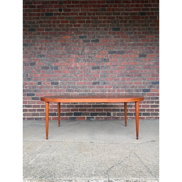 Skovmand & Andersen for Moreddi Danish Expanding Dining Table With Four Leaves 6 Chairs For Sale - Image 10 of 12