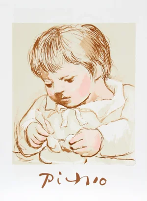 1980s "Enfant Deieunant" Lithograph After Pablo Picasso