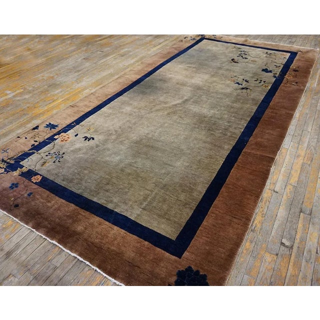 1920s Chinese Art Deco Gallery Carpet ( 6' x 11' 8" - 183 x 355 ) Antique Chinese – Art Deco Hallway Runner Wool Gray Rug,...