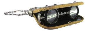 Theater Binoculars with Scalloped Silver Coating and Red Cabochon Stones