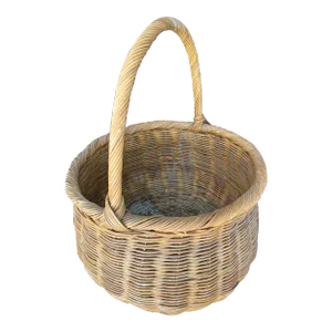 1970s Large Gourd Basket With Handle
