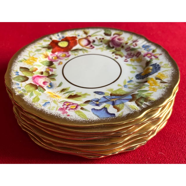 English Fine Bone China Floral 6 7/8" Porcelain Plates by Hammersley - Set of 8 For Sale - Image 11 of 12